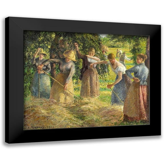 Pissarro, Camille 18x15 Black Modern Framed Museum Art Print Titled - Hay Harvest at Eragny