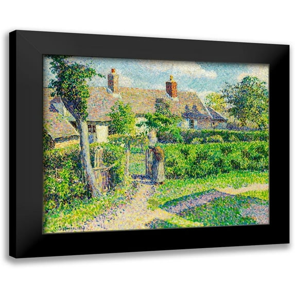 Pissarro, Camille 18x15 Black Modern Framed Museum Art Print Titled - Peasants houses, Eragny