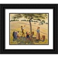 thumbnail image 1 of Pissarro, Camille 18x15 Black Ornate Wood Framed with Double Matting Museum Art Print Titled - Apple harvest at Eragny, 1 of 4