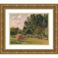 thumbnail image 1 of Pissarro, Camille 18x15 Gold Ornate Wood Framed with Double Matting Museum Art Print Titled - Haystacks, Morning, Eragny, 1 of 4