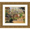 thumbnail image 1 of Pissarro, Camille 18x15 Gold Ornate Wood Framed with Double Matting Museum Art Print Titled - Plum Trees in Blossom, Eragny, 1 of 4