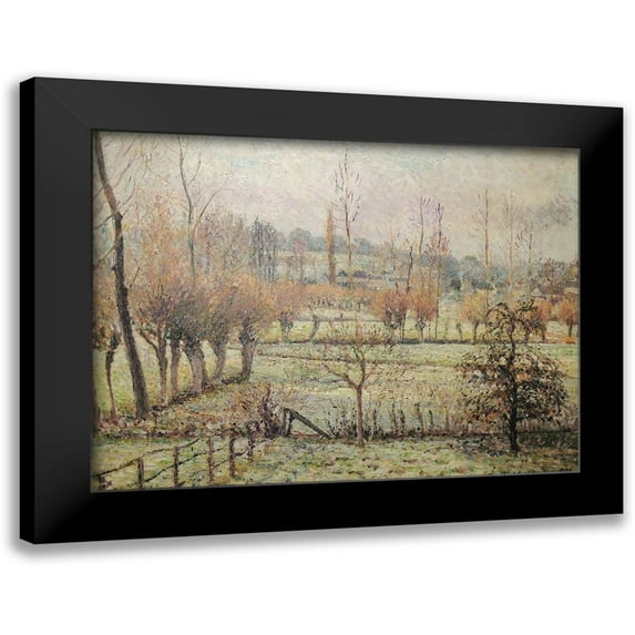 Pissarro, Camille 24x19 Black Modern Framed Museum Art Print Titled - Snow effect at Eragny