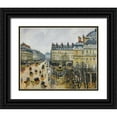 thumbnail image 1 of Pissarro, Camille 24x20 Black Ornate Wood Framed with Double Matting Museum Art Print Titled - Place du Theatre Francais, Paris, Rain, 1 of 4