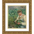 thumbnail image 1 of Pissarro, Camille 26x32 Gold Ornate Wood Framed with Double Matting Museum Art Print Titled - The Gardener - Old Peasant with Cabbage, 1 of 4