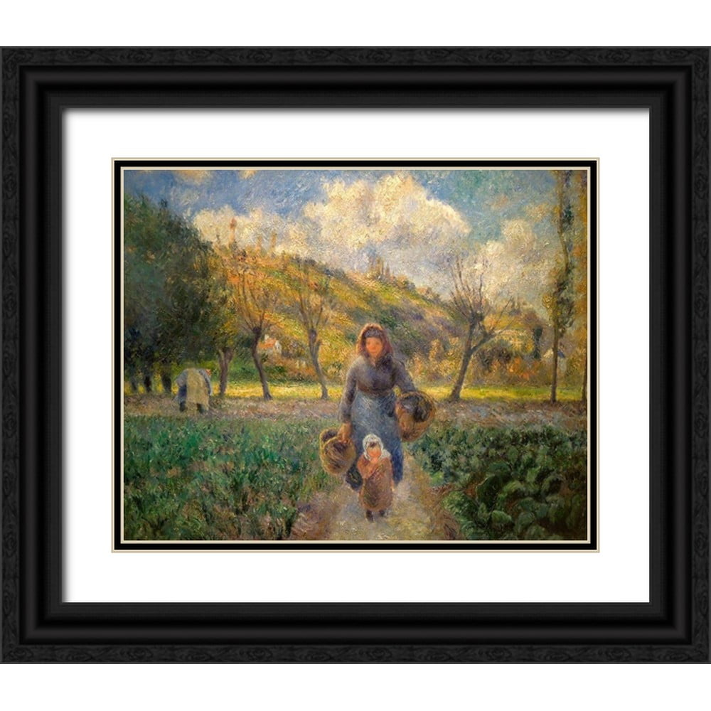 Pissarro, Camille 32x26 Black Ornate Wood Framed with Double Matting ...