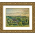thumbnail image 1 of Pissarro, Camille 32x26 Gold Ornate Wood Framed with Double Matting Museum Art Print Titled - Landscape at Eragny, 1 of 4