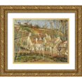 thumbnail image 1 of Pissarro, Camille 32x26 Gold Ornate Wood Framed with Double Matting Museum Art Print Titled - Red roofs, corner of a village, winter, 1 of 4