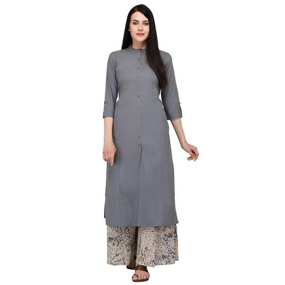 Pistaa's Women's Cotton Solid Readymade Salwar Suit Set - Indian Ethnic Traditional Wear Kurta Set