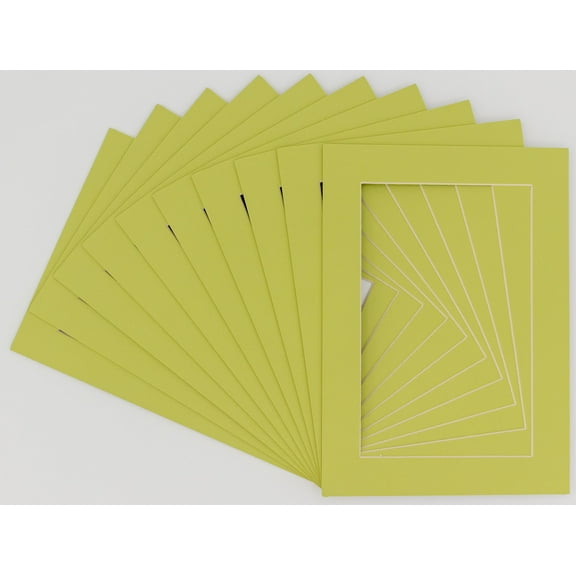 Pistachio Acid Free 11x14 Picture Frame Mats with White Core Bevel Cut for 8x10 Pictures - Fits