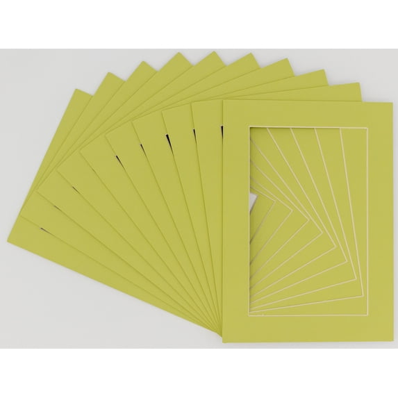 Pistachio Acid Free 18x24 Picture Frame Mats with White Core Bevel Cut for 12x18 Pictures - Fits
