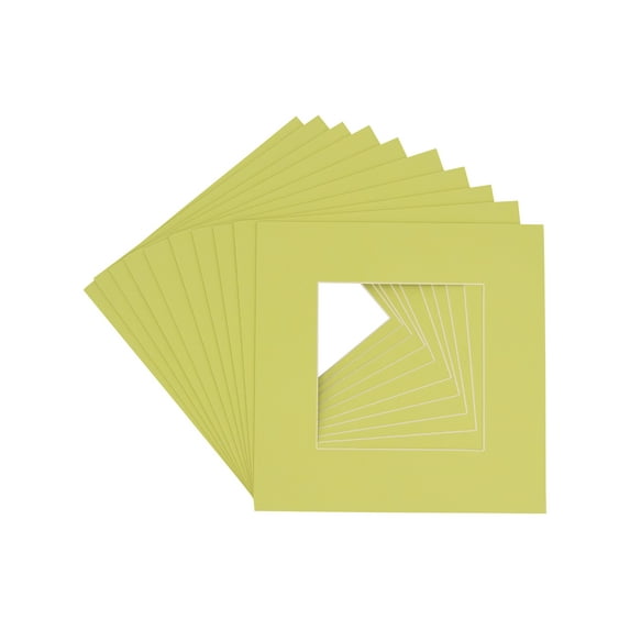 Pistachio Acid Free 7x7 Square Picture Frame Mat with White Core Bevel Cut for 5x5 Pictures - Fits