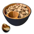 thumbnail image 1 of Pistachio Bowl Set With Storage Holder Large Double Dish Snack Serving Bowl With Food Waste Compartment For Pistachios Edamame Cherries Popcorn Fruits Black - A, 1 of 9