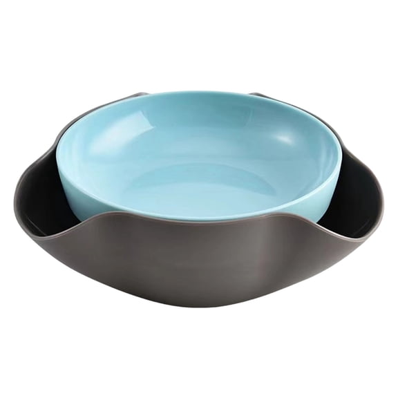 Pistachio Bowl, Snack Serving Dish, Double Dish Nut Bowl with Nut Seeds Shell Storage, Pistachios, Peanuts, Cherries, Popcorn, Edamame, Fruits, Snacks, and Candy Serving Bowl, 1 Pcs, 8.26x7.87x2.95"