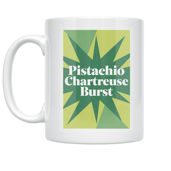 Pistachio Chartreuse Burst Design - Colorful Home Decor Enthusiast - 11 oz Ceramic Coffee Mug