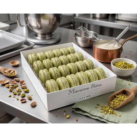 Pistachio French Macarons Macaron Bites - 24 Count