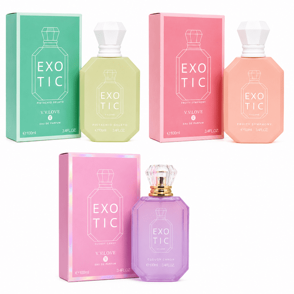 Pistachio Gelato, Fruity Symphony & Cloudy Candy Eau de Parfum Gift Set for Women 3 Pack 100ml / 3.4 Fl Oz Each Sweet & Fruity Fragrance Collection