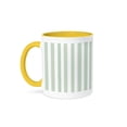 thumbnail image 1 of 3drose, Pistachio Green Stripes- Designs and Colors- Art, 11oz Two-tone Yellow Mug, 1 of 6