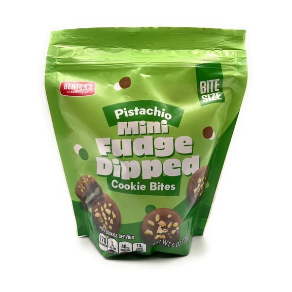 Benton's Pistachio Mini Fudge Dipped Cookie Bites, Cookies, Pack of 1, 6 oz