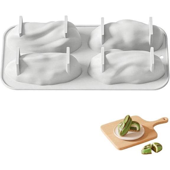 Pistachio Silicone Mold, 3D Nut Shape Mold, Nonstick Baking Mold for Cakes, Jelly, Chocolate & Desserts, Food-Grade Silicone DIY Bakeware(White)