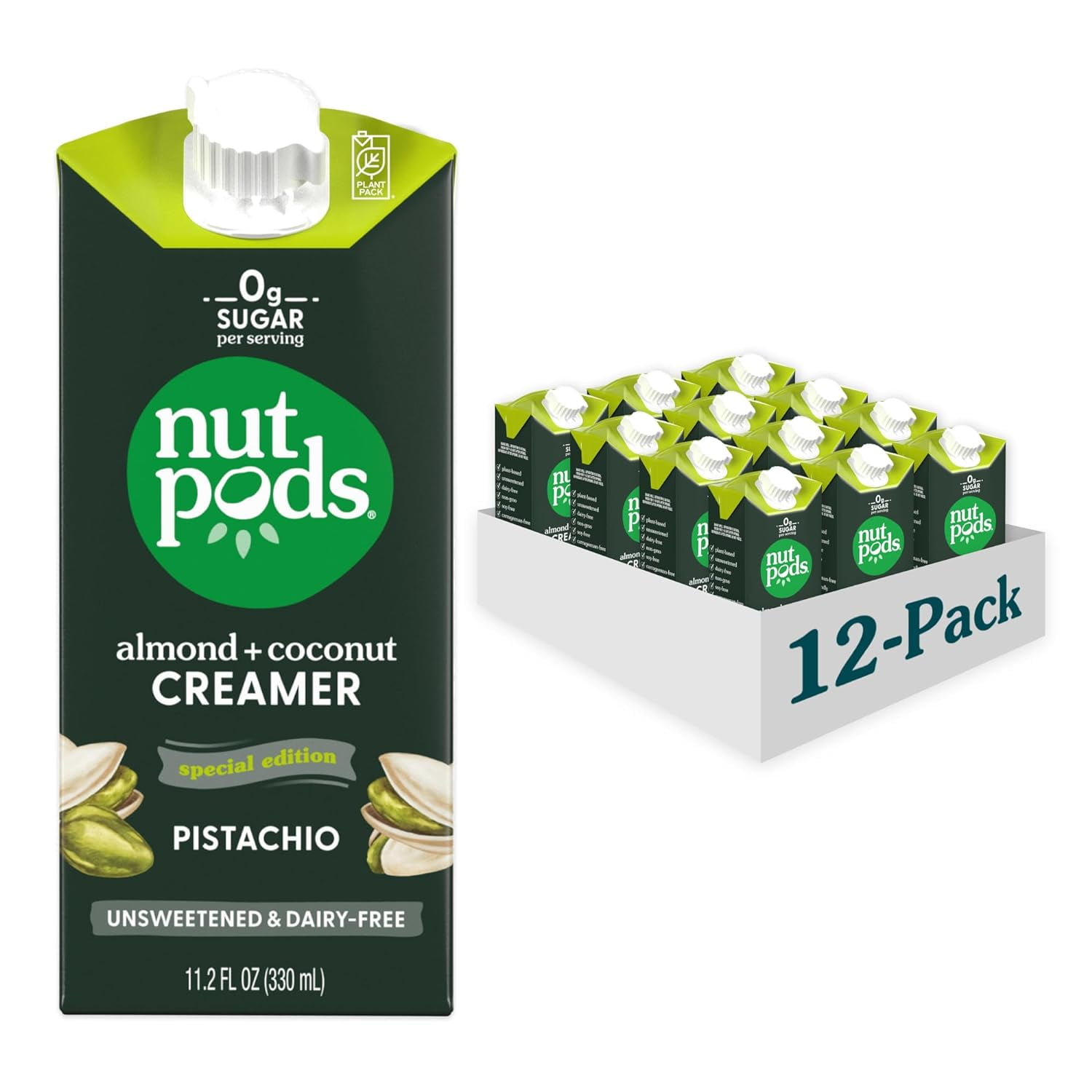 Pistachio Unsweetened DairyFree Creamer, Made from Almonds and