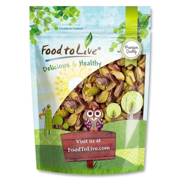 Pistachios, Halves and Pieces, Roasted and Salted, 8 Ounces Vegan, Kosher, Bulk by Food to Live