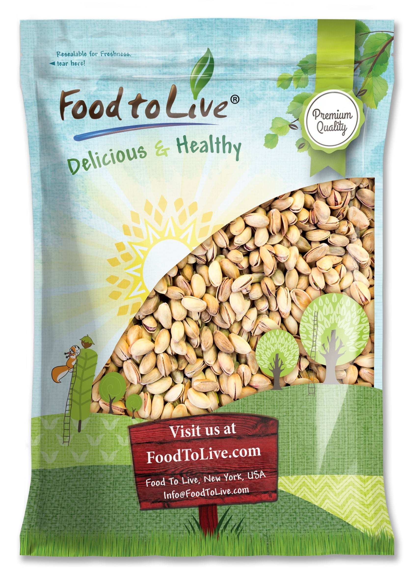 Pistachios Roasted and Salted, 6 Pounds - Kosher, Vegan - by Food to Live