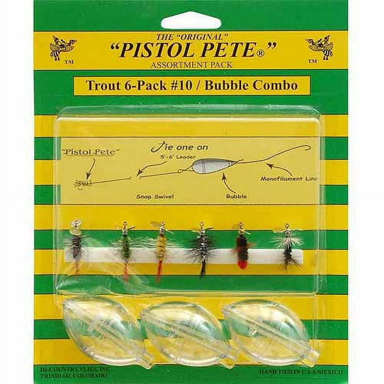 Pistol Pete Fly Lure and Bubble Float Assortment Pack Fishing