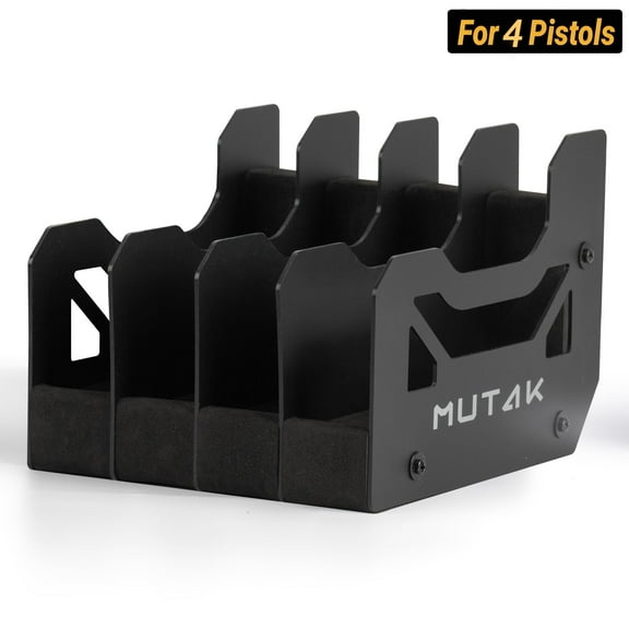 Pistol Rack, Mutak Gun Rack For Pistol,1 Packs Fit 4 Guns Pistol Holder Handgun Stand for Gun Storage Organizer Display,Black ﻿