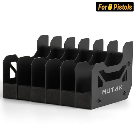 Pistol Rack, Mutak Gun Rack For Pistol,1 Packs Fit 6 Guns Pistol Holder Handgun Stand for Gun Storage Organizer Display,Black 