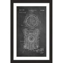 "Piston 1949 Chalk" Framed Painting Art Print, 12" x 1.5"