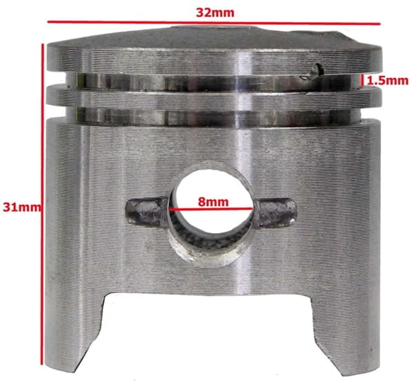 2-cycle Scooter Piston -  22cc/32mm