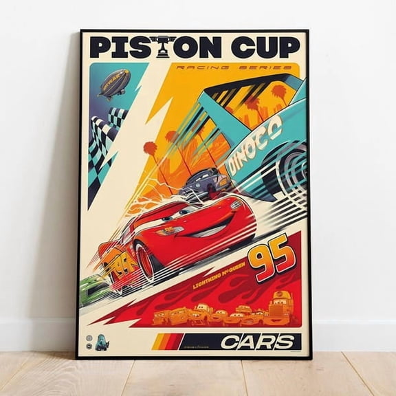 Piston Cup Retro Car Wall Art Print