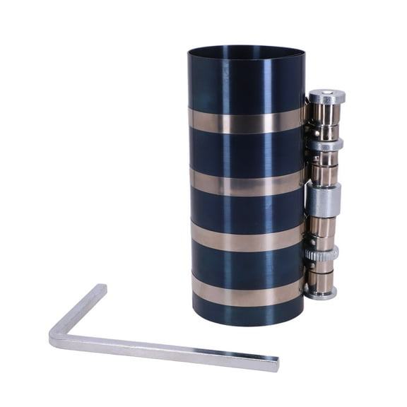 Piston Ring Compressor Adjustable Ratchet Piston Installer Tool for Car Repair 6In