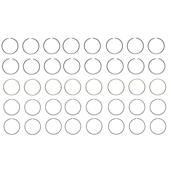 Piston Ring Set - Cast (Size = Standard) | Compatible with GM/Chevrolet 4.9L/301 & 5.7L 350 Engines | Shallow Oil Ring