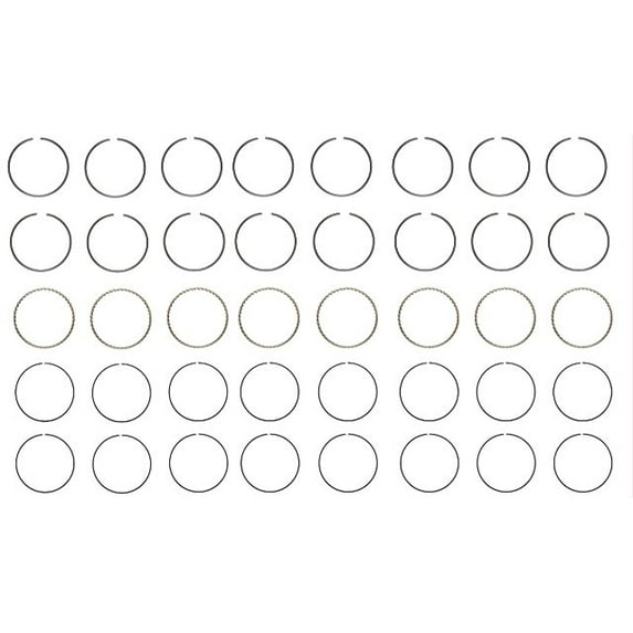 Piston Ring Set - Cast (Standard Size) | Compatible with 58-80 5.7L 350 OHV V8 16V Small Block Chevy SBC Engines