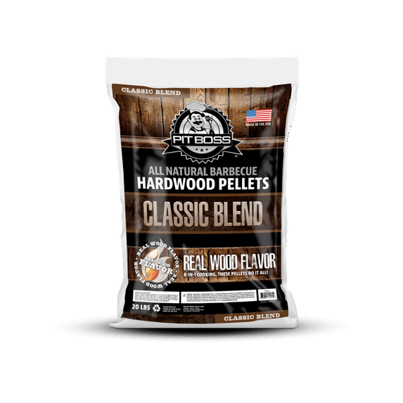 Pit Boss 100% All-Natural Hardwood Classic Blend BBQ Grilling Pellets, 20 Pound Bag