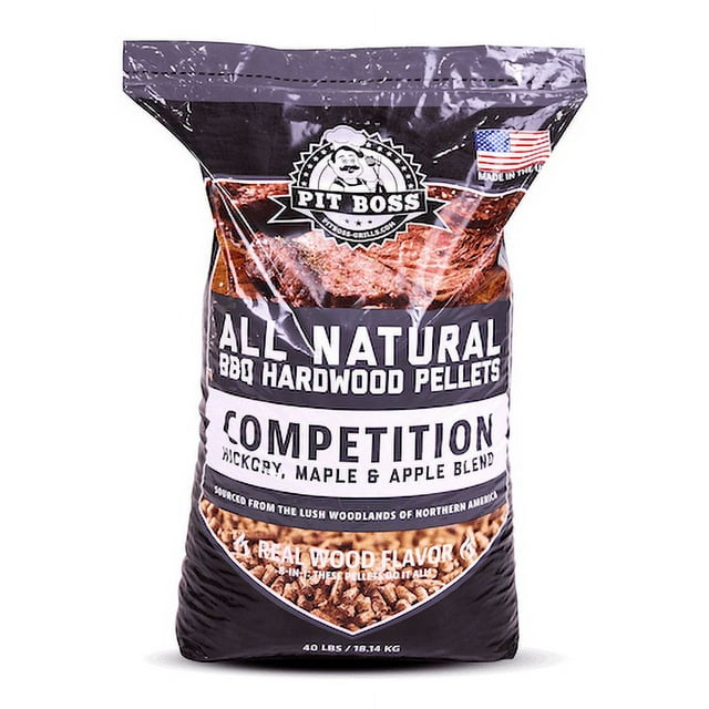 Pit Boss 100% All-Natural Hardwood Competition Blend BBQ Grilling Pellets, 40 Pound Bag