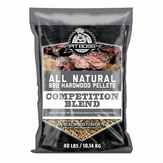 Pit Boss 100% All-Natural Hardwood Competition Blend BBQ Grilling Pellets, 40 Pound Bag