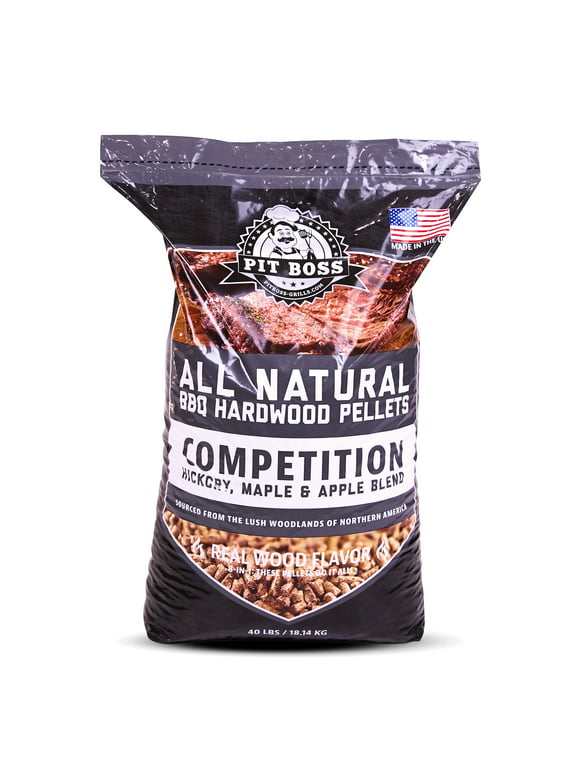 Pit Boss 100% All-Natural Hardwood Competition Blend BBQ Grilling Pellets, 40 Pound Bag