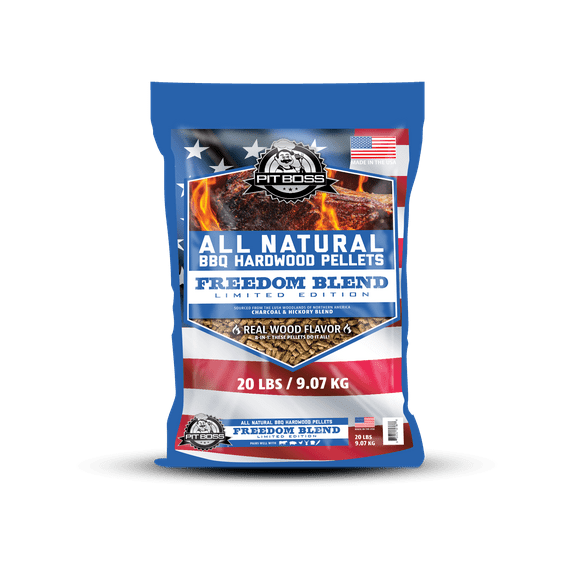 Pit Boss 100% All-Natural Hardwood Freedom Blend BBQ Grilling Pellets, 20 Pound Bag