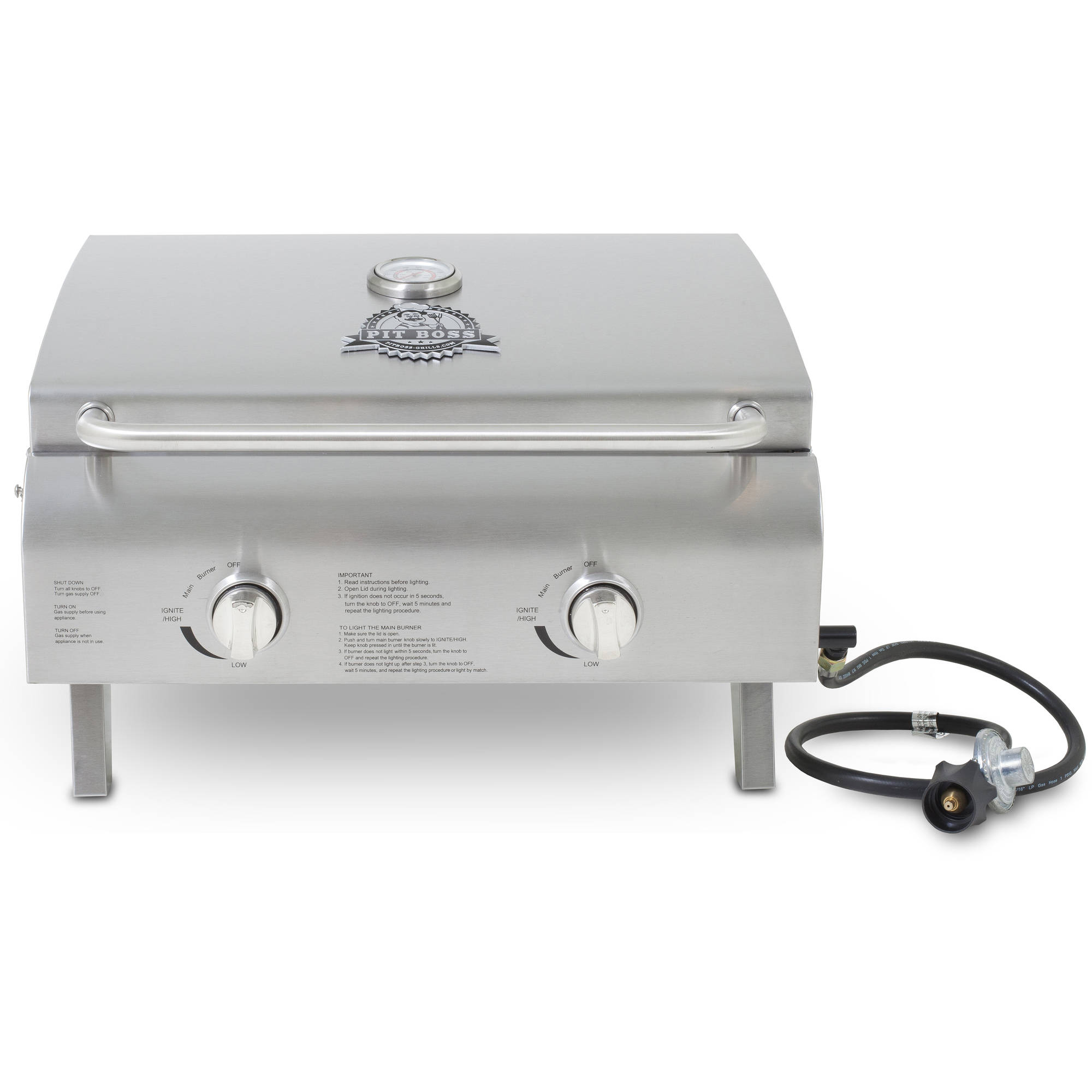 Pit Boss 2-Burner Portable Gas Grill, Stainless Steel - image 1 of 5