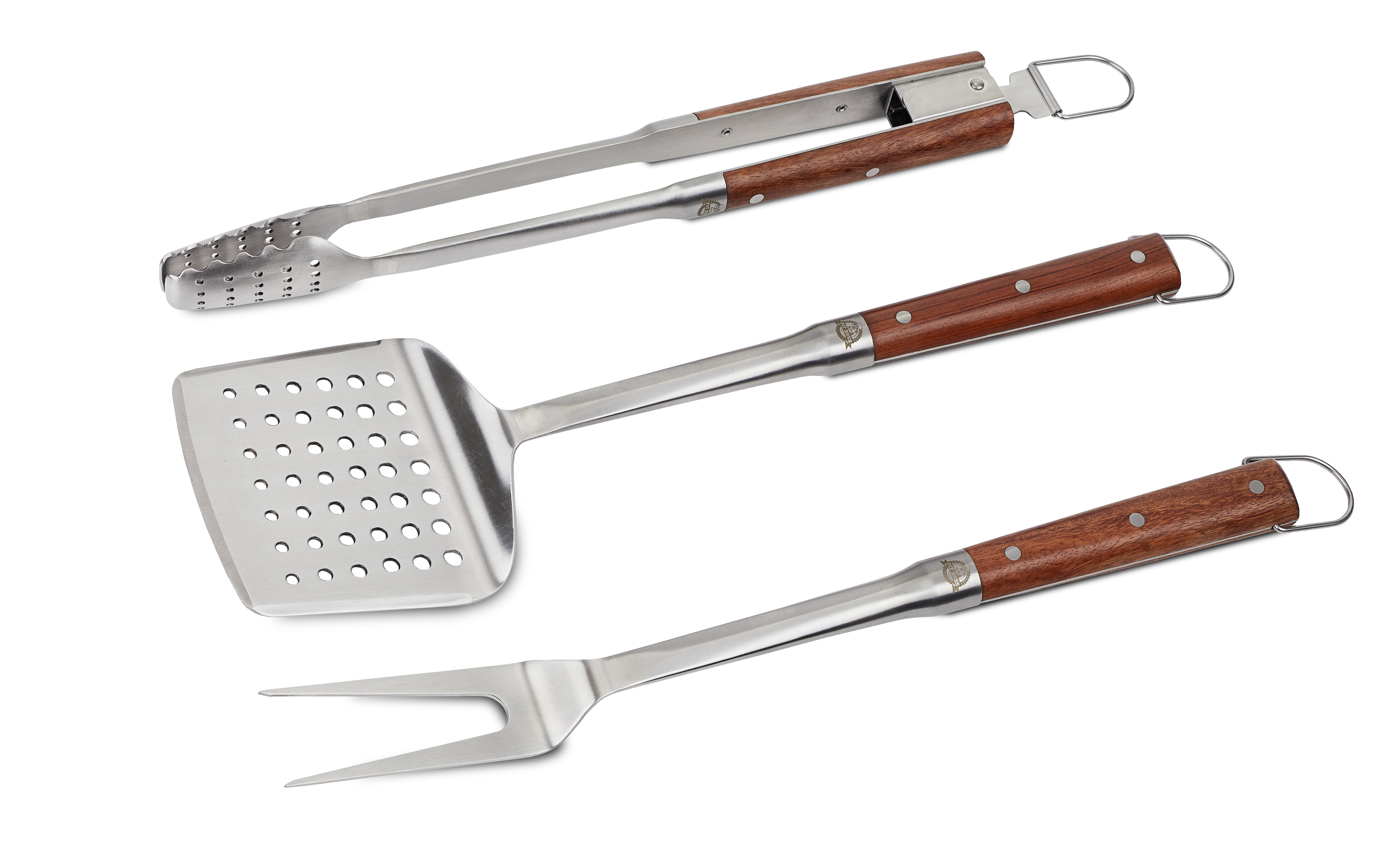 Grill Set with Spatula, Fork, Tongs in Custom Personalized Box