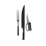 Pit Boss 3 Piece Carving Set with Slicing Knife, Fork, and Meat Shears