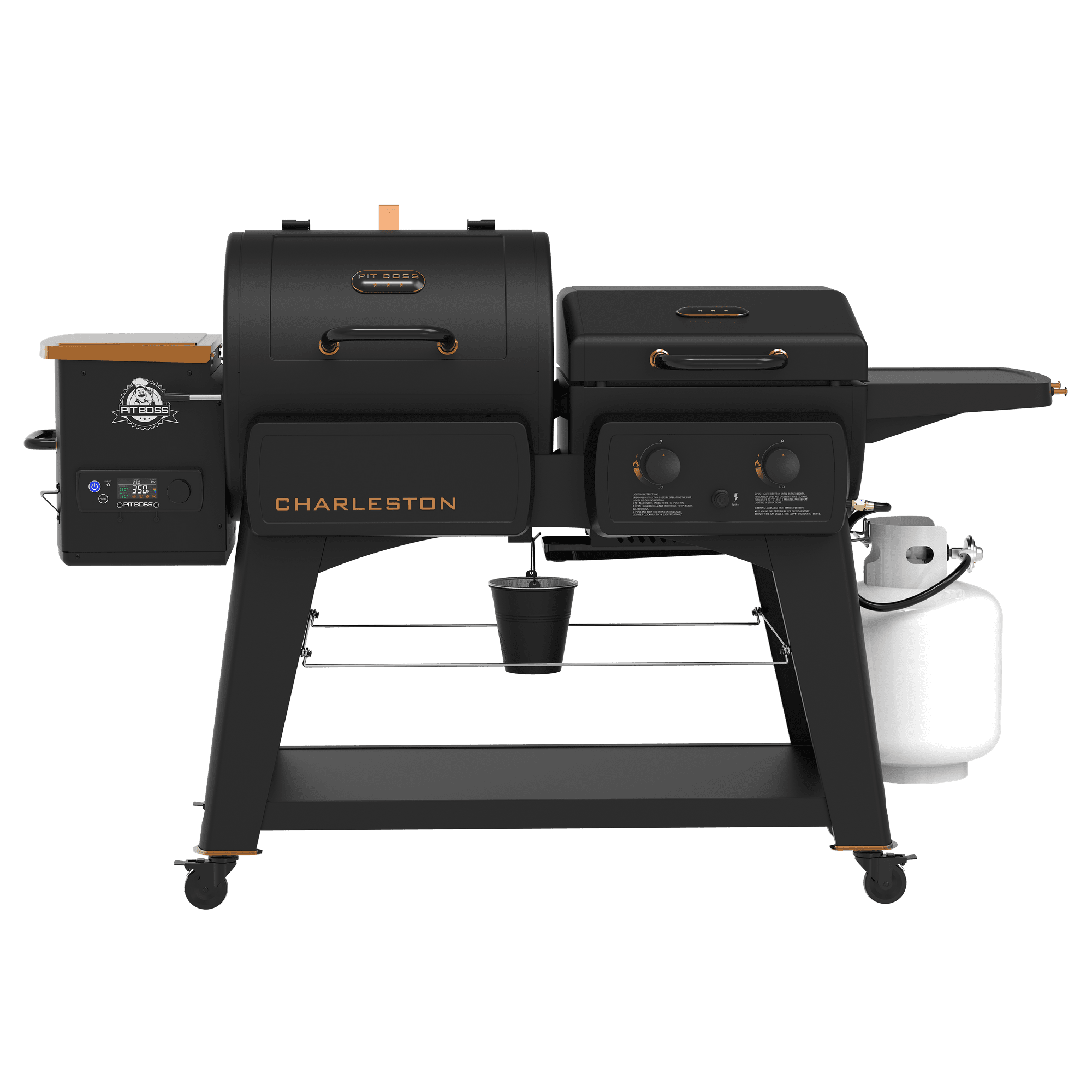 Pit Boss Combo Grill, Charleston 1000 Square Inch Pellet Grill and Gas Griddle, Onyx Series