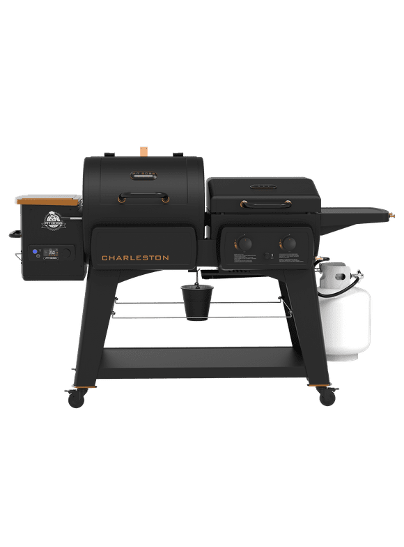 Pit Boss Charleston 1020 Sq in Wood Pellet Grill/Gas Griddle Combo - Onyx Edition