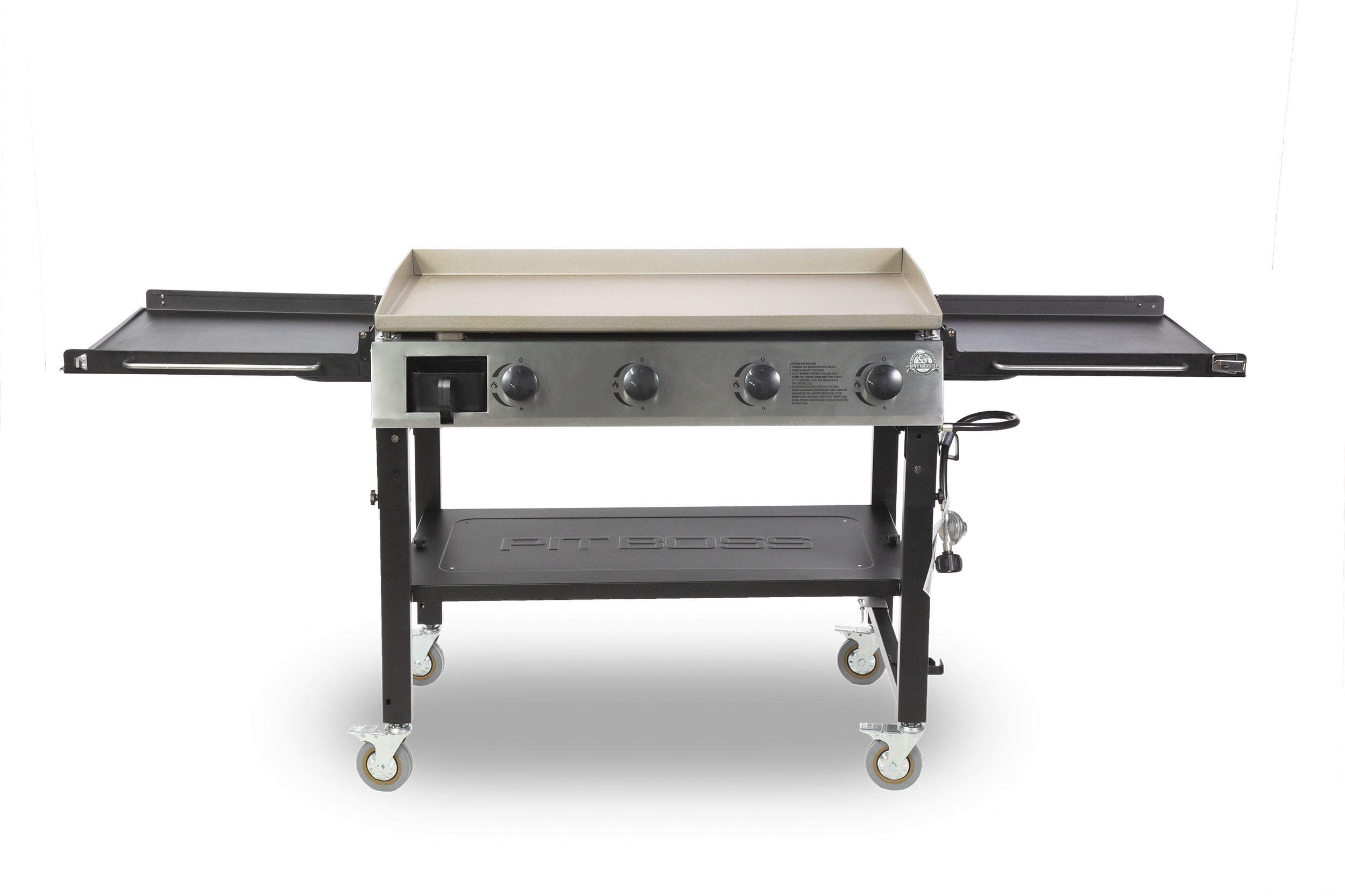 Pit Boss Deluxe 4-Burner Griddle w/ 2 Folding Side Shelves and Cover - PB757GD