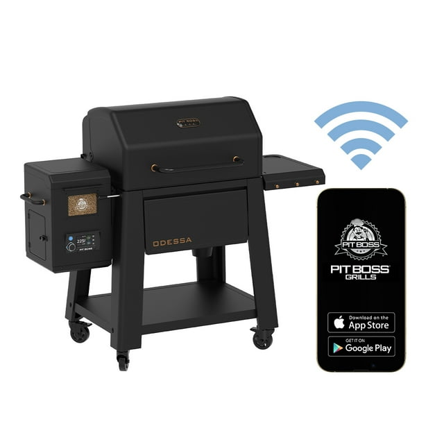 Pit Boss Odessa 1250 Sq in Wood Pellet Grill and Smoker with Wi-Fi® and Bluetooth® – Onyx Edition
