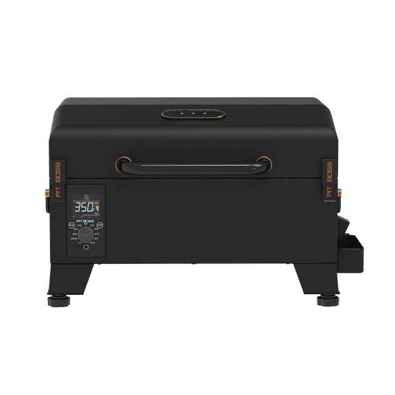Pit Boss Pit Stop Wood Fired Tabletop Pellet Grill and Smoker with Flame Broiler, 256 sq in, Onyx Series