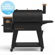 Pit Boss Pellet Smoker, Savannah 1507 Square Inch Wood Fired Pellet Grill, Onyx Series