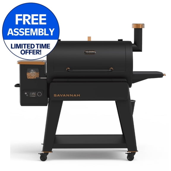 Pit Boss Pellet Smoker, Savannah 1507 Square Inch Wood Fired Pellet Grill, Onyx Series